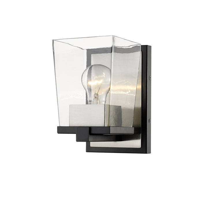 Bleeker Street Matte Black Brushed Nickel 1 Light Wall Sconce | theLightShop