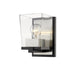 Bleeker Street Matte Black Brushed Nickel 1 Light Wall Sconce | theLightShop
