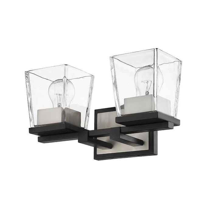 Bleeker Street Matte Black Brushed Nickel 2 Light Vanity - Bath & Vanity