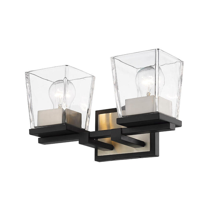 Bleeker Street Matte Black Brushed Nickel 2 Light Vanity - Bath & Vanity