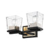 Bleeker Street Matte Black Brushed Nickel 2 Light Vanity - Bath & Vanity