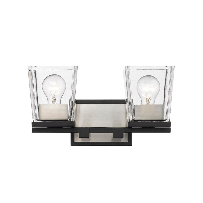 Bleeker Street Matte Black Brushed Nickel 2 Light Vanity - Bath & Vanity
