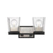 Bleeker Street Matte Black Brushed Nickel 2 Light Vanity - Bath & Vanity