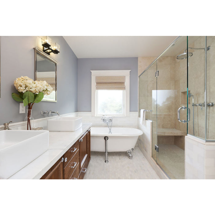 Bleeker Street Matte Black Brushed Nickel 2 Light Vanity - Bath & Vanity