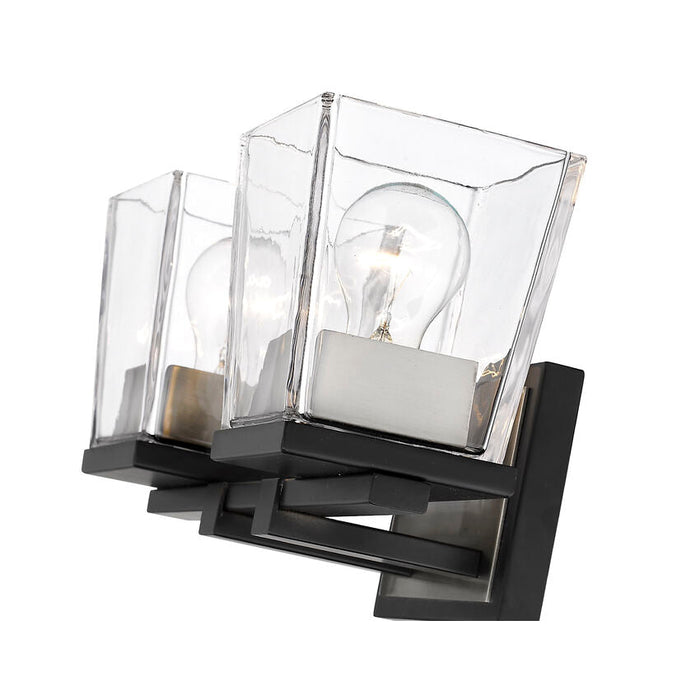 Bleeker Street Matte Black Brushed Nickel 2 Light Vanity - Bath & Vanity