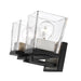 Bleeker Street Matte Black Brushed Nickel 2 Light Vanity - Bath & Vanity
