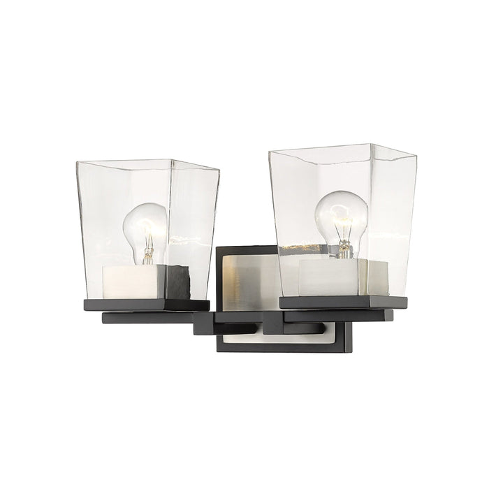 Bleeker Street Matte Black Brushed Nickel 2 Light Vanity | theLightShop