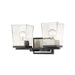 Bleeker Street Matte Black Brushed Nickel 2 Light Vanity | theLightShop
