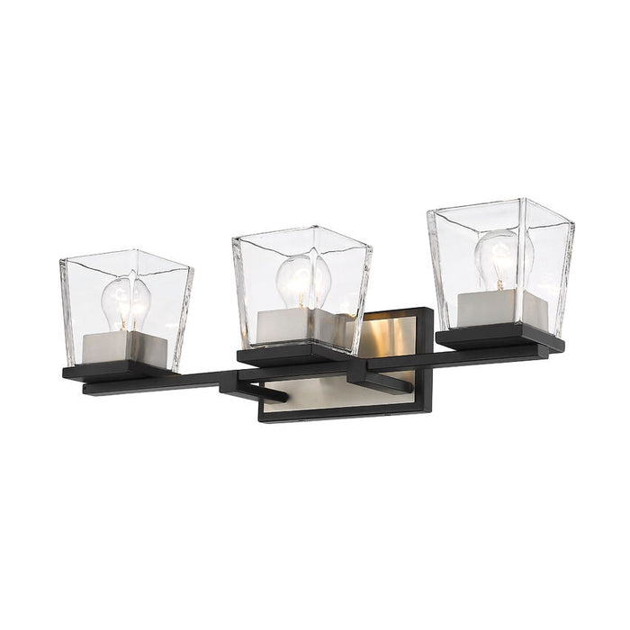 Bleeker Street Matte Black Brushed Nickel 3 Light Vanity - Bath & Vanity