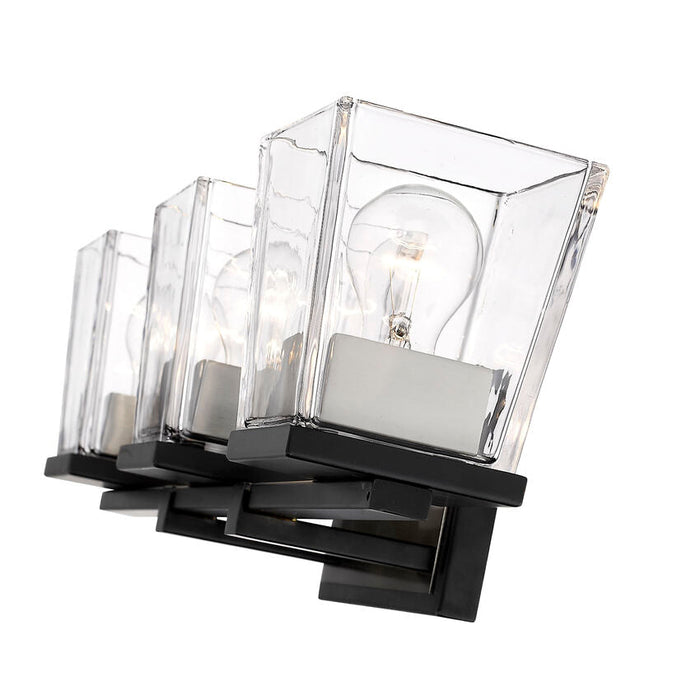 Bleeker Street Matte Black Brushed Nickel 3 Light Vanity - Bath & Vanity