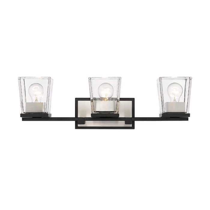 Bleeker Street Matte Black Brushed Nickel 3 Light Vanity - Bath & Vanity