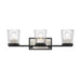 Bleeker Street Matte Black Brushed Nickel 3 Light Vanity - Bath & Vanity