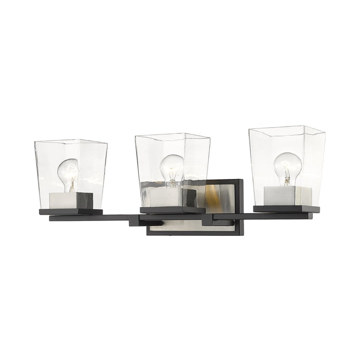 Bleeker Street Matte Black Brushed Nickel 3 Light Vanity | theLightShop