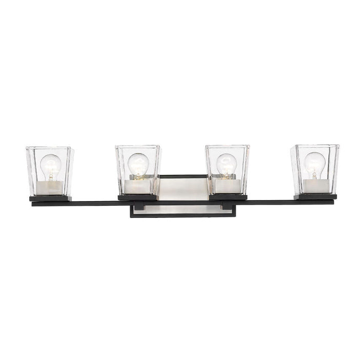 Bleeker Street Matte Black Brushed Nickel 4 Light Vanity - Bath & Vanity