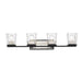Bleeker Street Matte Black Brushed Nickel 4 Light Vanity - Bath & Vanity