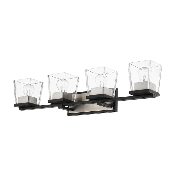 Bleeker Street Matte Black Brushed Nickel 4 Light Vanity - Bath & Vanity