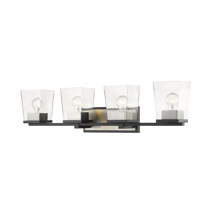 Bleeker Street Matte Black Brushed Nickel 4 Light Vanity | theLightShop