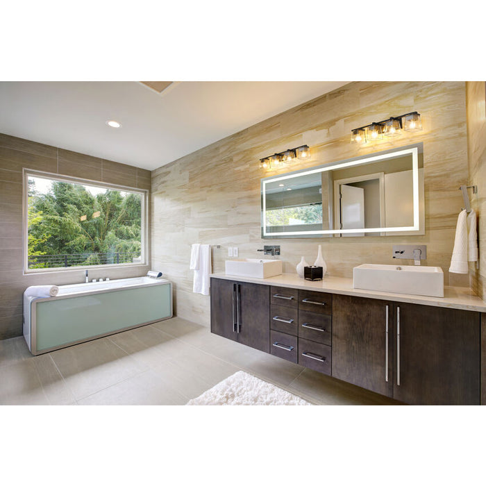 Bleeker Street Matte Black Brushed Nickel 4 Light Vanity - Bath & Vanity