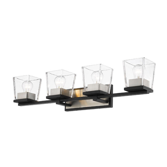 Bleeker Street Matte Black Brushed Nickel 4 Light Vanity - Bath & Vanity