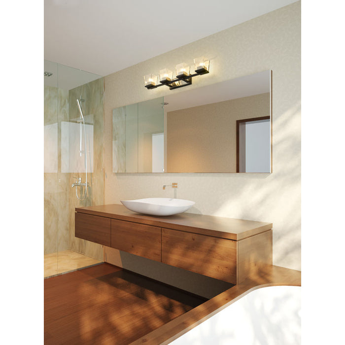 Bleeker Street Matte Black Brushed Nickel 4 Light Vanity - Bath & Vanity