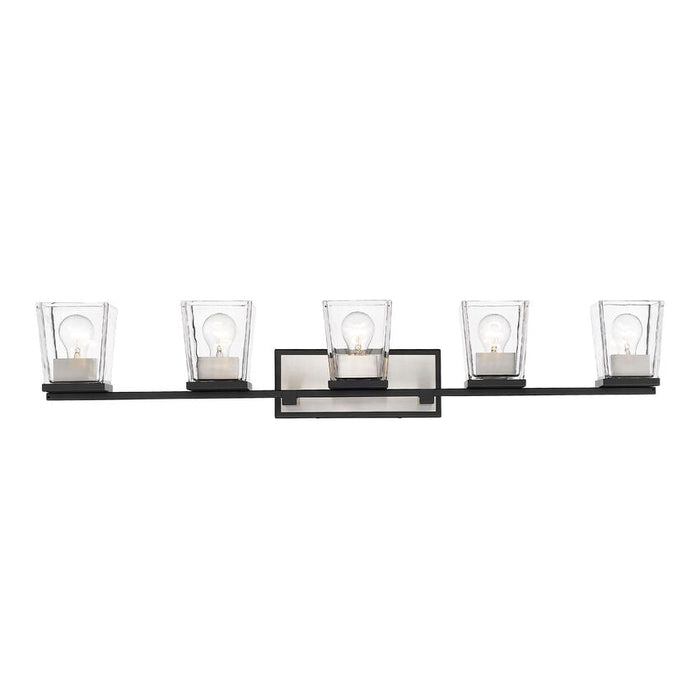 Bleeker Street Matte Black Brushed Nickel 5 Light Vanity - Bath & Vanity