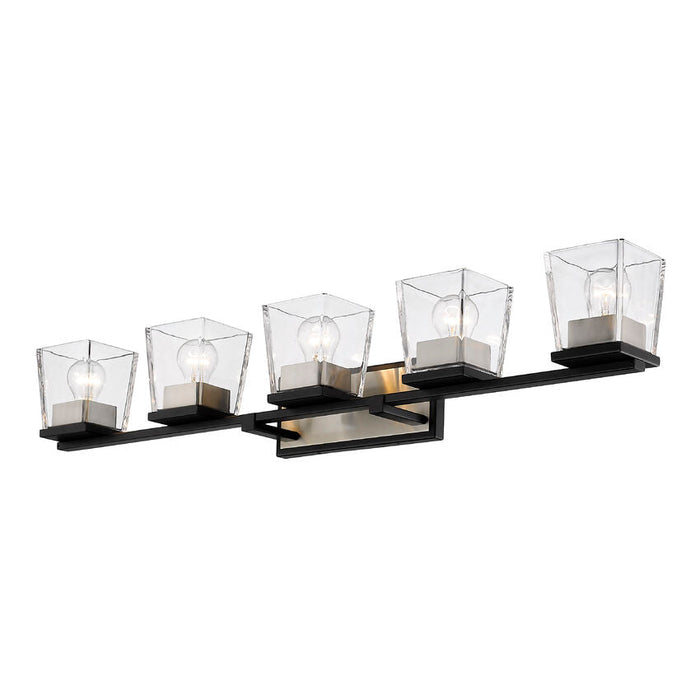 Bleeker Street Matte Black Brushed Nickel 5 Light Vanity - Bath & Vanity