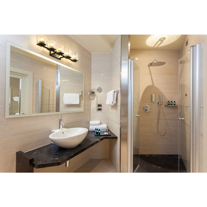 Bleeker Street Matte Black Brushed Nickel 5 Light Vanity - Bath & Vanity