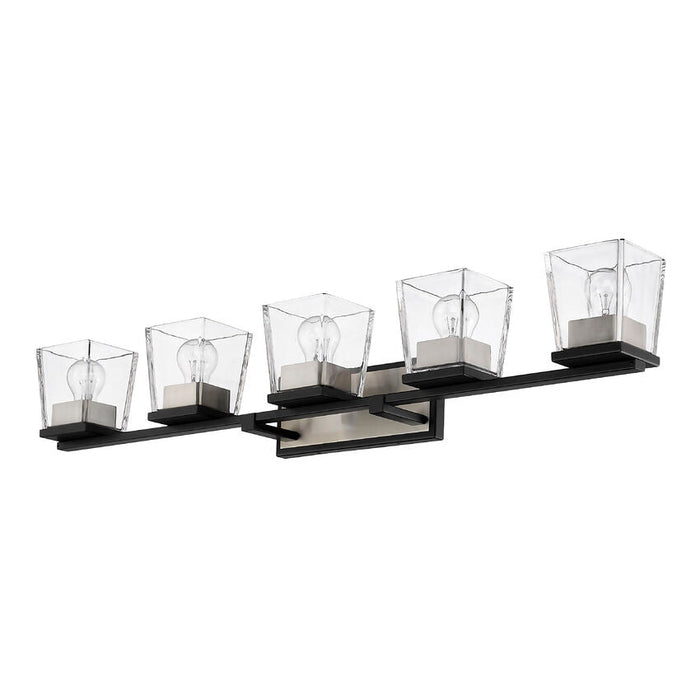 Bleeker Street Matte Black Brushed Nickel 5 Light Vanity - Bath & Vanity