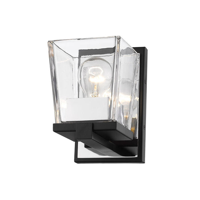 Bleeker Street Matte Black Chrome 1 Light Wall Sconce - Wall Sconces