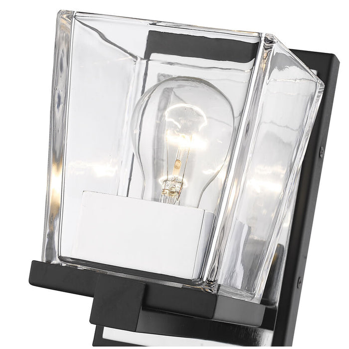 Bleeker Street Matte Black Chrome 1 Light Wall Sconce - Wall Sconces