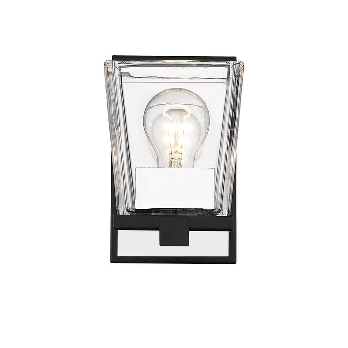 Bleeker Street Matte Black Chrome 1 Light Wall Sconce - Wall Sconces