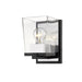Bleeker Street Matte Black Chrome 1 Light Wall Sconce | theLightShop