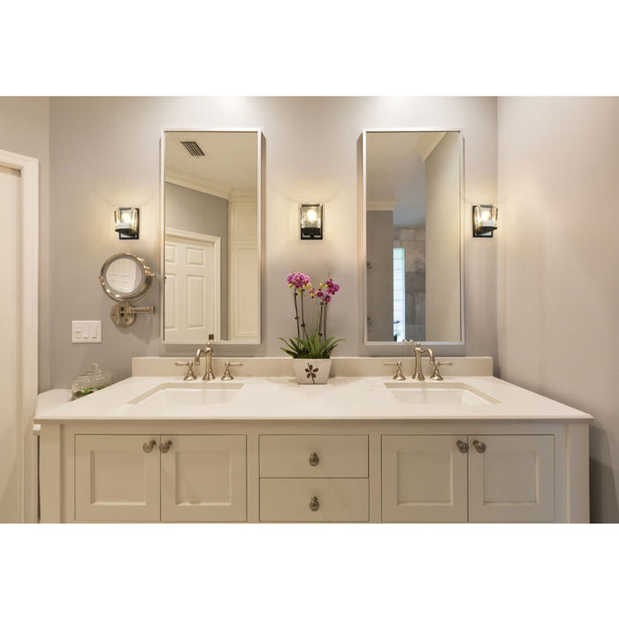 Bleeker Street Matte Black Chrome 1 Light Wall Sconce - Wall Sconces