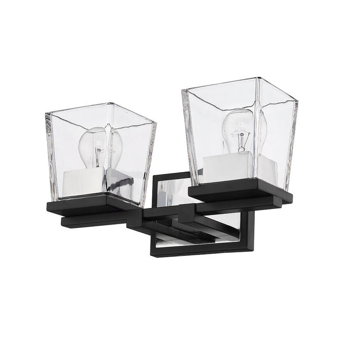 Bleeker Street Matte Black Chrome 2 Light Vanity - Bath & Vanity
