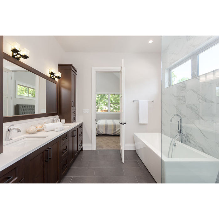 Bleeker Street Matte Black Chrome 2 Light Vanity - Bath & Vanity