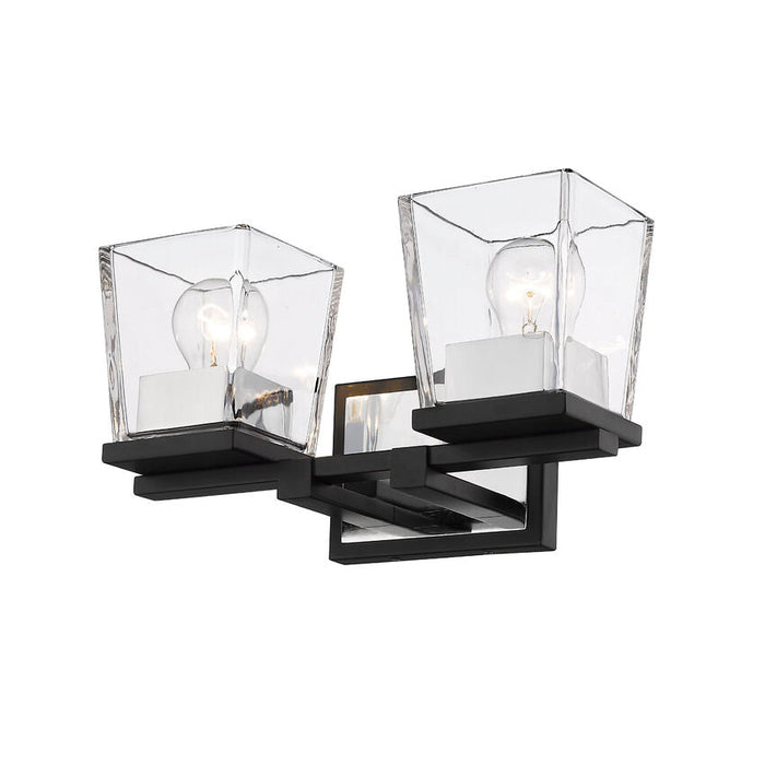 Bleeker Street Matte Black Chrome 2 Light Vanity - Bath & Vanity