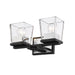 Bleeker Street Matte Black Chrome 2 Light Vanity - Bath & Vanity