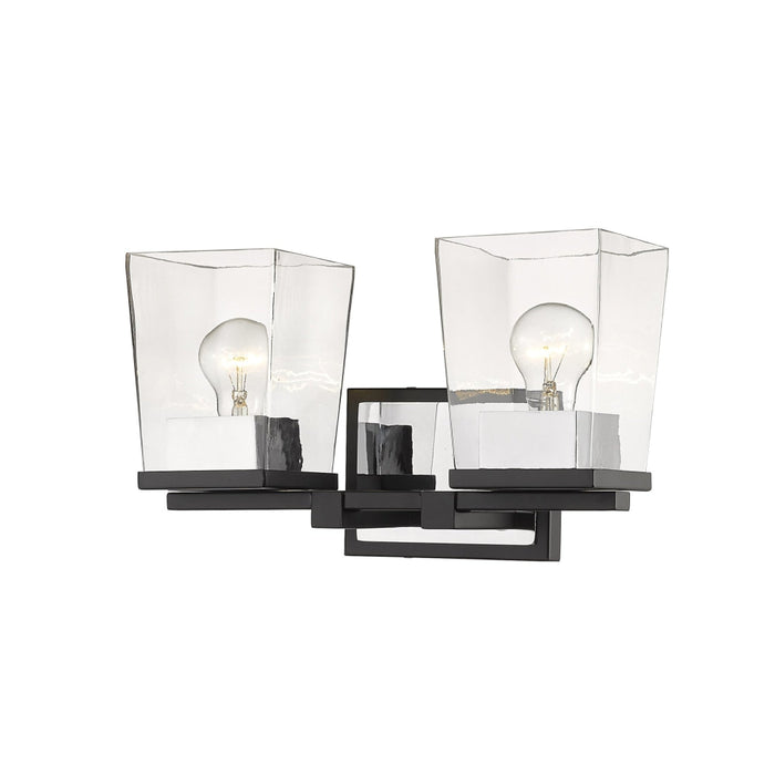 Bleeker Street Matte Black Chrome 2 Light Vanity | theLightShop