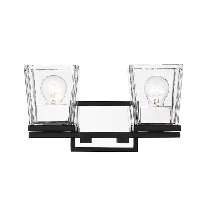Bleeker Street Matte Black Chrome 2 Light Vanity - Bath & Vanity