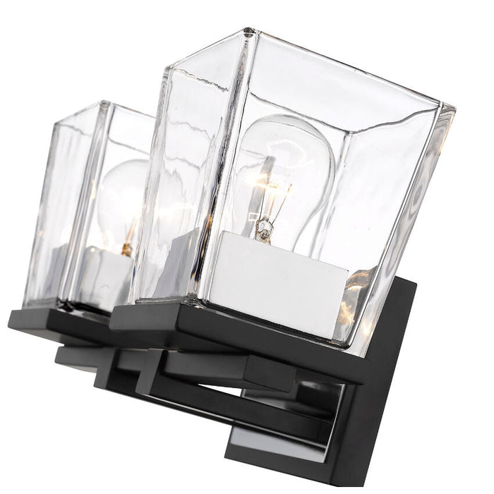 Bleeker Street Matte Black Chrome 2 Light Vanity - Bath & Vanity
