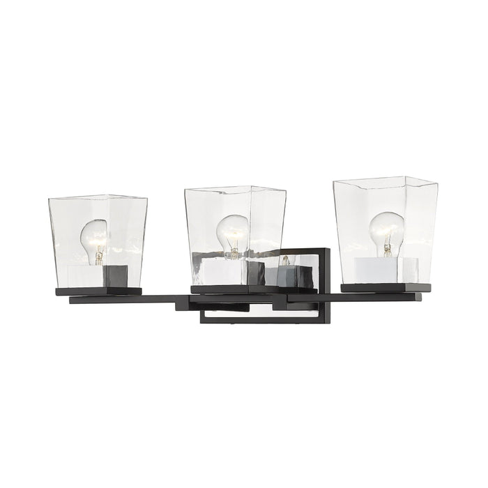 Bleeker Street Matte Black Chrome 3 Light Vanity | theLightShop