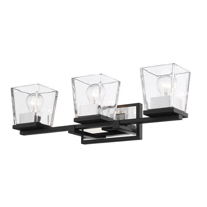 Bleeker Street Matte Black Chrome 3 Light Vanity - Bath & Vanity