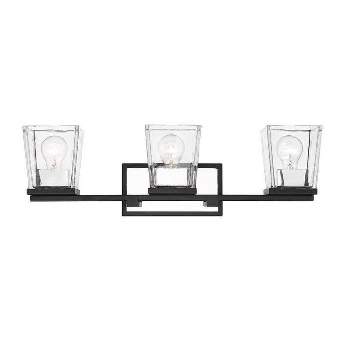 Bleeker Street Matte Black Chrome 3 Light Vanity - Bath & Vanity