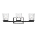Bleeker Street Matte Black Chrome 3 Light Vanity - Bath & Vanity