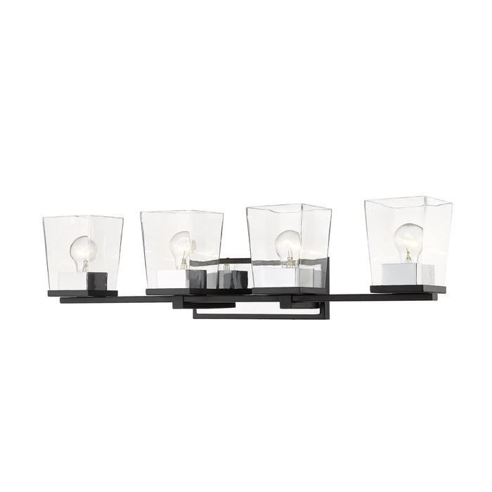 Bleeker Street Matte Black Chrome 4 Light Vanity | theLightShop