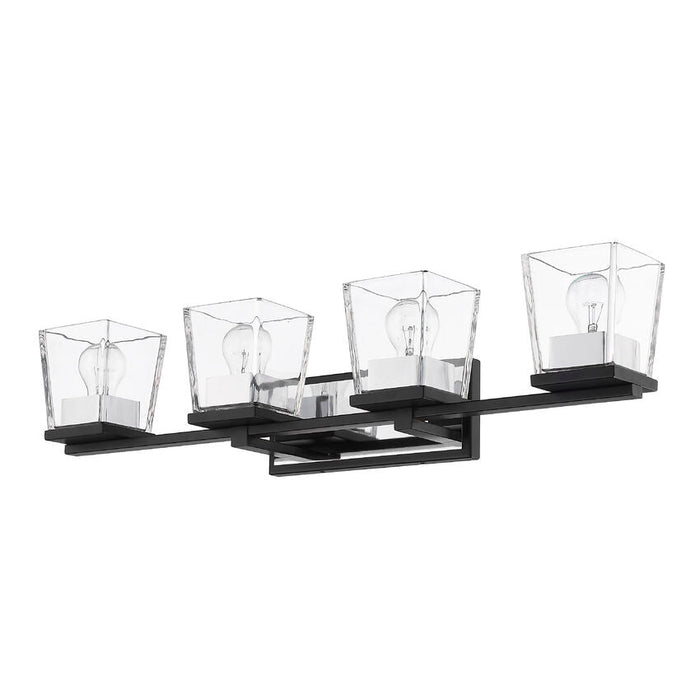 Bleeker Street Matte Black Chrome 4 Light Vanity - Bath & Vanity
