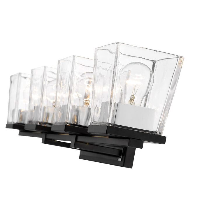 Bleeker Street Matte Black Chrome 4 Light Vanity - Bath & Vanity