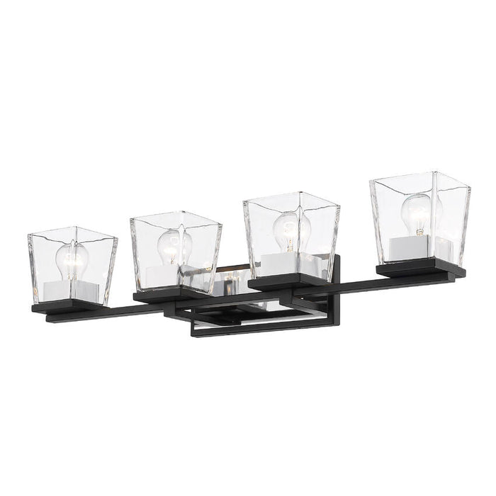 Bleeker Street Matte Black Chrome 4 Light Vanity - Bath & Vanity