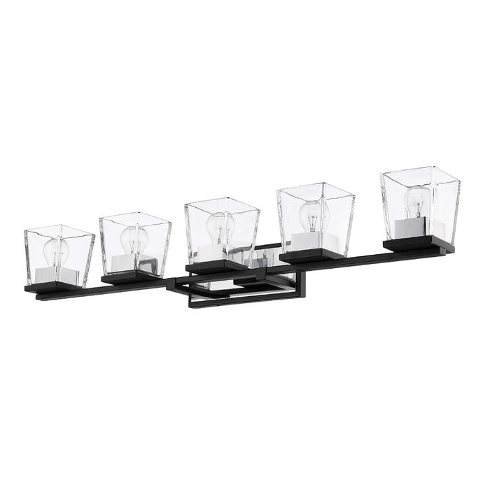 Bleeker Street Matte Black Chrome 5 Light Vanity - Bath & Vanity