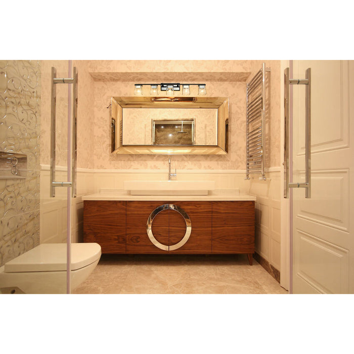 Bleeker Street Matte Black Chrome 5 Light Vanity - Bath & Vanity